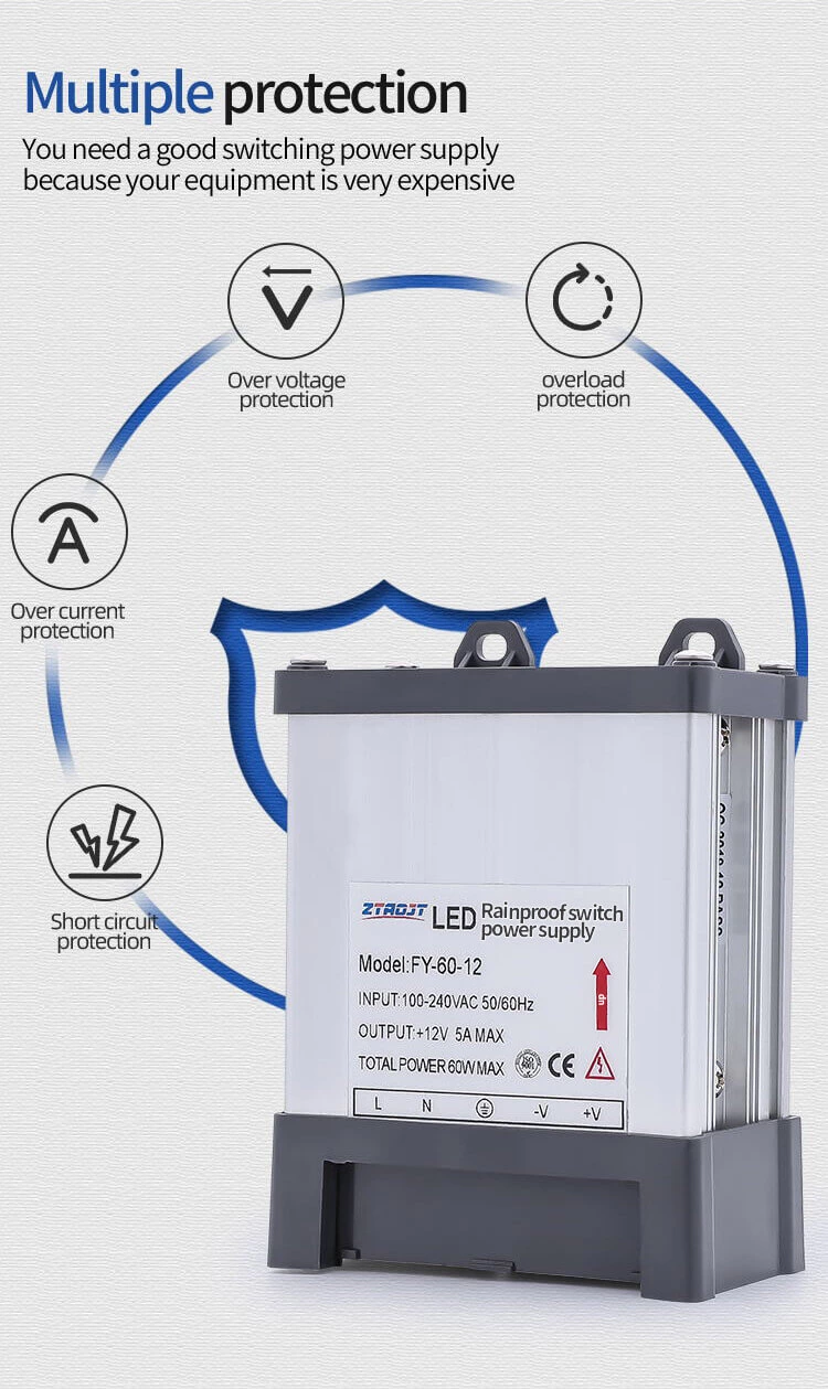 FY-60-12 60W 12V 5A Constant Voltage Rainproof Switching Power Supply