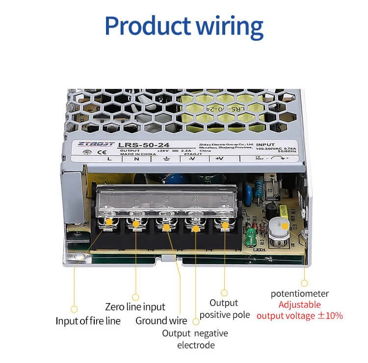 Single Output 24V 2A 50W Smps Transformer DC Switching Mode Power Supply
