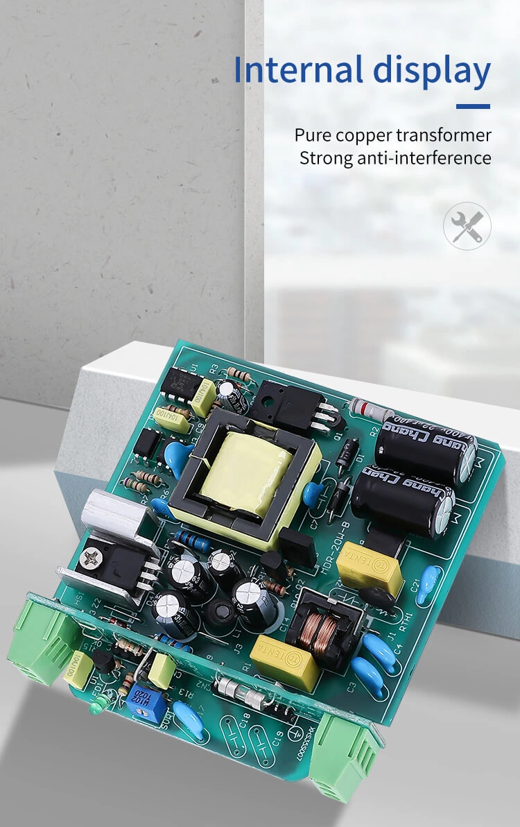 Manufacture Dc Output 20w 5v 12v 15v 24v Mdr-20-24 24v Smps Din Rail Switching Power Supply
