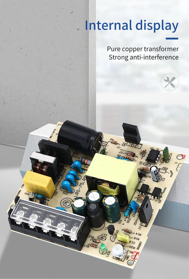 Manufacture Lrs-75-12 Ac-dc 75w 12v 6A Thin Switch Power Supply for CCTV Camera