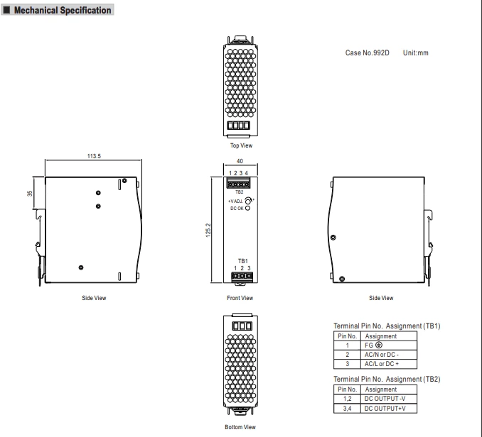 120W EDR-120-24 24V 5A 12V 10A 120W Din Rail Switching Mode Power Supply