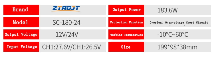 SC-180-24 UPS Charging Power Supply 24V 6.5A Rechargeable Switching Power Supply