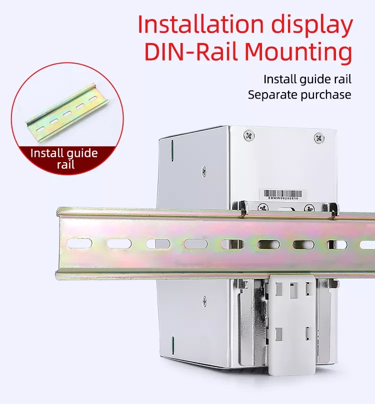 Single Output15W 60W 120W 240W 480W AC DC 12V 24V Industrial Din Rail Power Supply