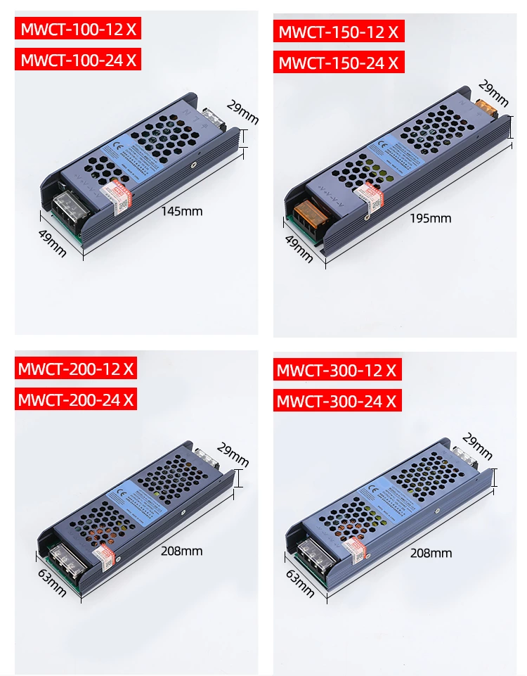 CT-100-24G 100W 24V DC Led Lighting Smps Strip Light Box Power Supply