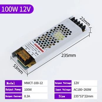 CT-100-12 100w 12v 8.3a Transformer Strip Light Box Power Supply Led Power Supply for Lighting