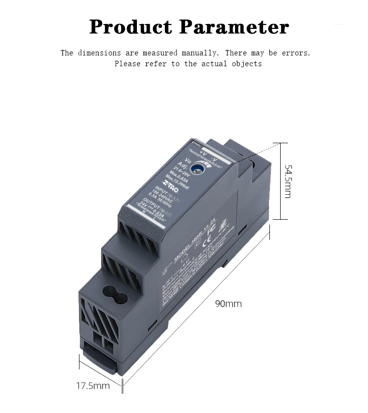 Hdr-15-24 15w Small Volume Rail Type 24v 0.63a Switching Power Supply
