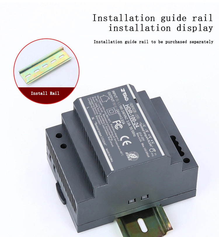HDR-100-24 Single output 24V 4.2A 12V 8.33A 100W AC DC Switching Power Supply
