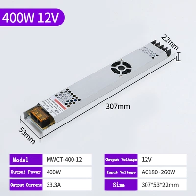 Custom Ztaojt Smps CT-400-12 400W 12V 33.3A Strip Light Box Power Supply