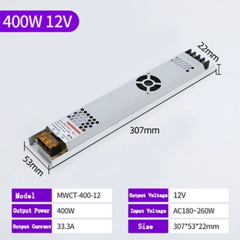 Custom Ztaojt Smps CT-400-12 400W 12V 33.3A Strip Light Box Power Supply