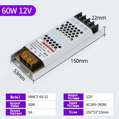 Dc Power Supply 60w Dc Transformer 12v Light Strip Switch  Power Supply