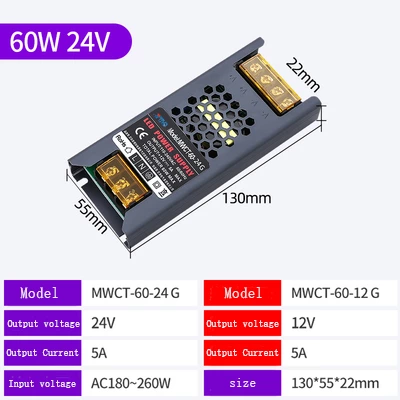 CT-60-24G Light box 24V DC 12v Switching Power Supply for ADVERTISING DC Screen