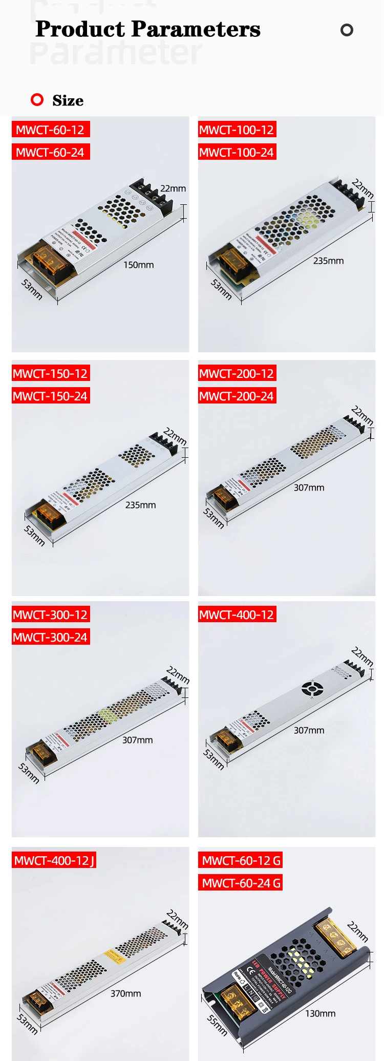 CT-100-24G 100W 24V DC Led Lighting Smps Strip Light Box Power Supply