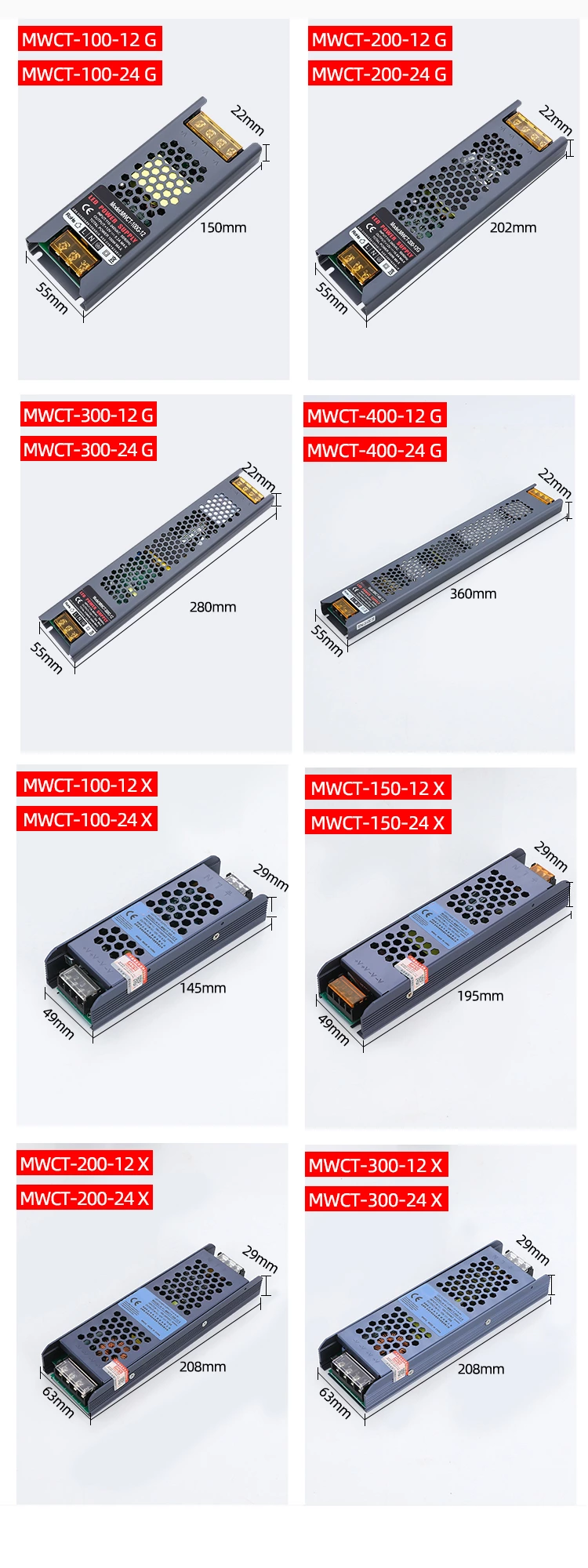 CT-100-24G 100W 24V DC Led Lighting Smps Strip Light Box Power Supply