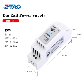 DIN Rail AC/DC 24V 15W 0.625A Led Driver Switching Mode Power Supply for Led