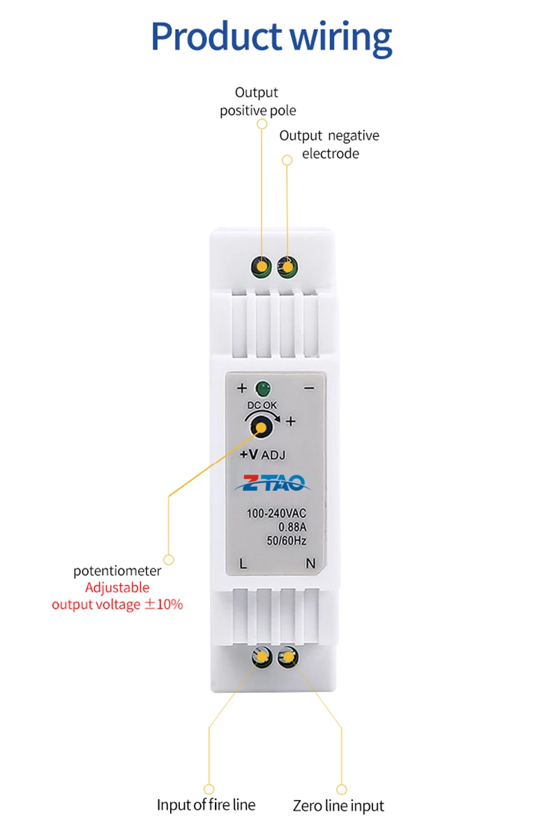 DIN Rail AC/DC 24V 15W 0.625A Led Driver Switching Mode Power Supply for Led