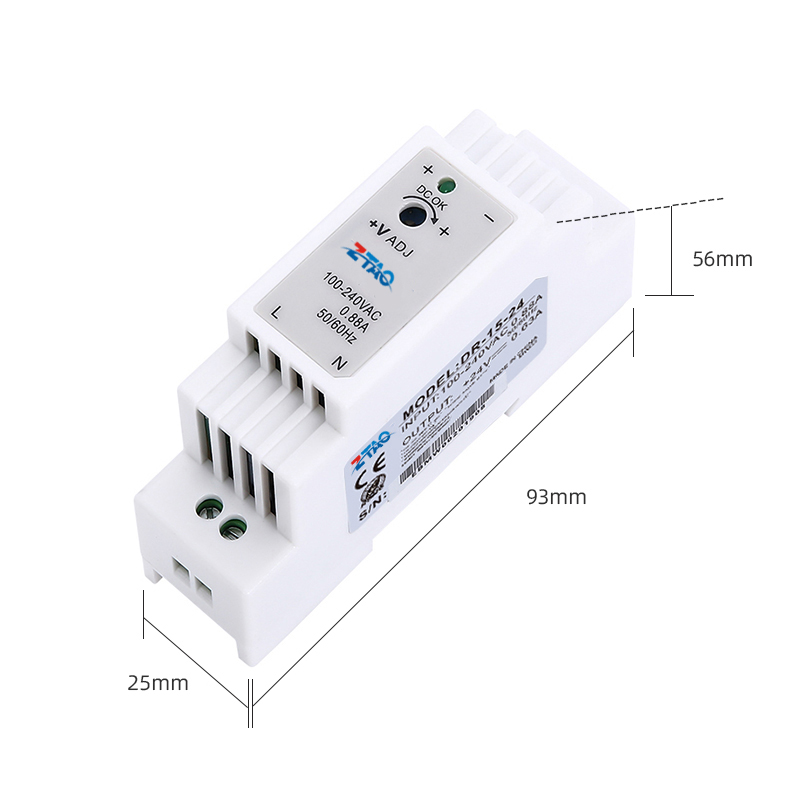 DIN Rail AC/DC 24V 15W 0.625A Led Driver Switching Mode Power Supply for Led