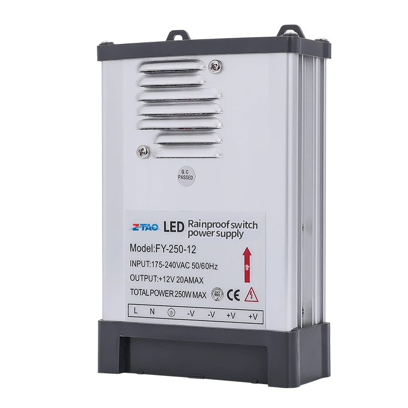 FY-250 250w 5V 50A 12v 20A 24v 10.4A LED Light Driver Rain Proof Switching Power Supply for Outdoors