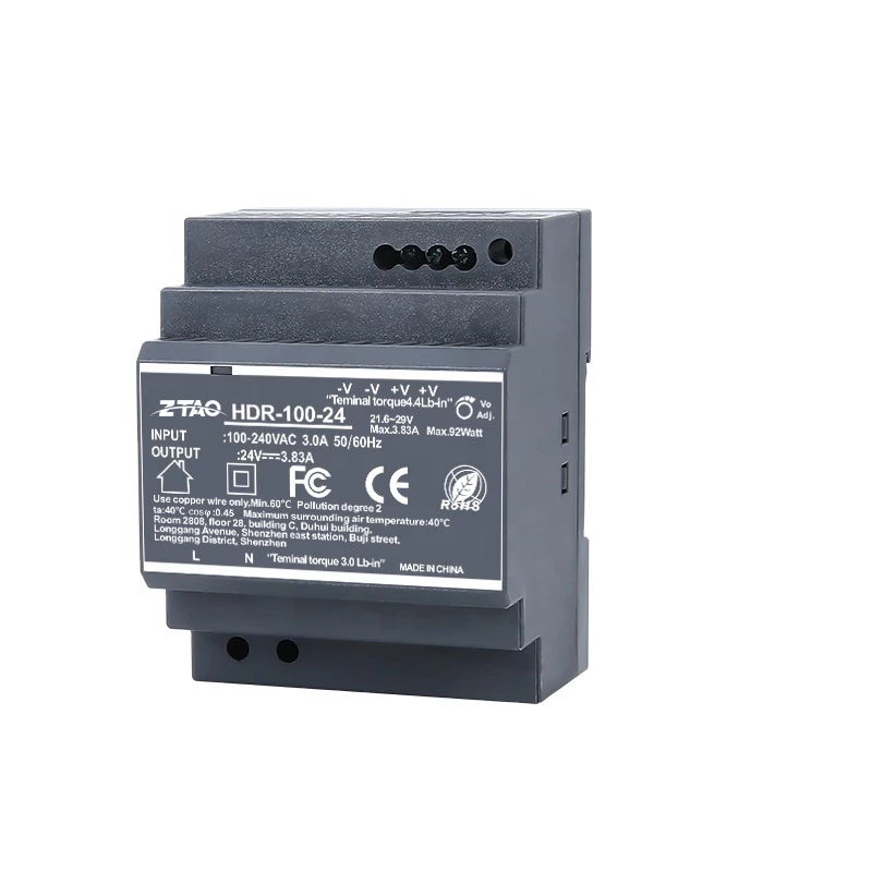 HDR-100-24 Single output 24V 4.2A 12V 8.33A 100W AC DC Switching Power Supply