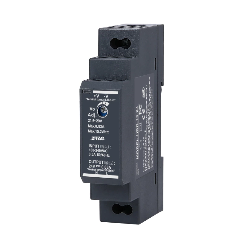 Hdr-15-24 15w Small Volume Rail Type 24v 0.63a Switching Power Supply