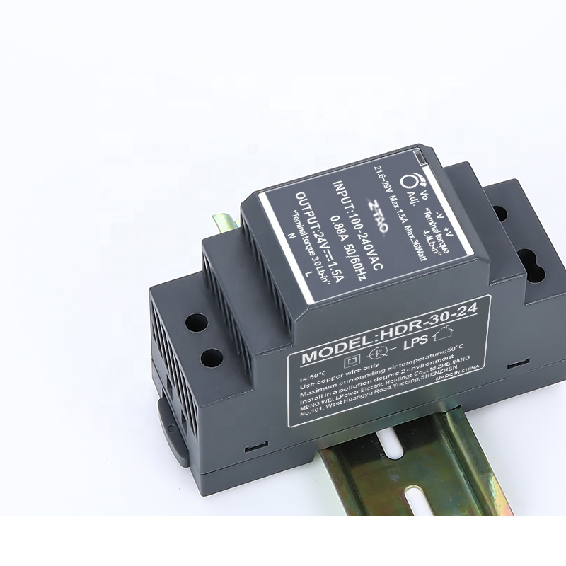 HDR-30 36w 5v 12v 24v 1.5A Din Rail Dc Constant Voltage Switching Power Supply