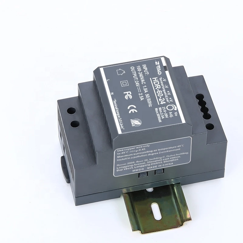 Smps 12v 5a 24v 2.5a Hdr-60-24 60w Ac Dc Switching Power Supply for Led Driver