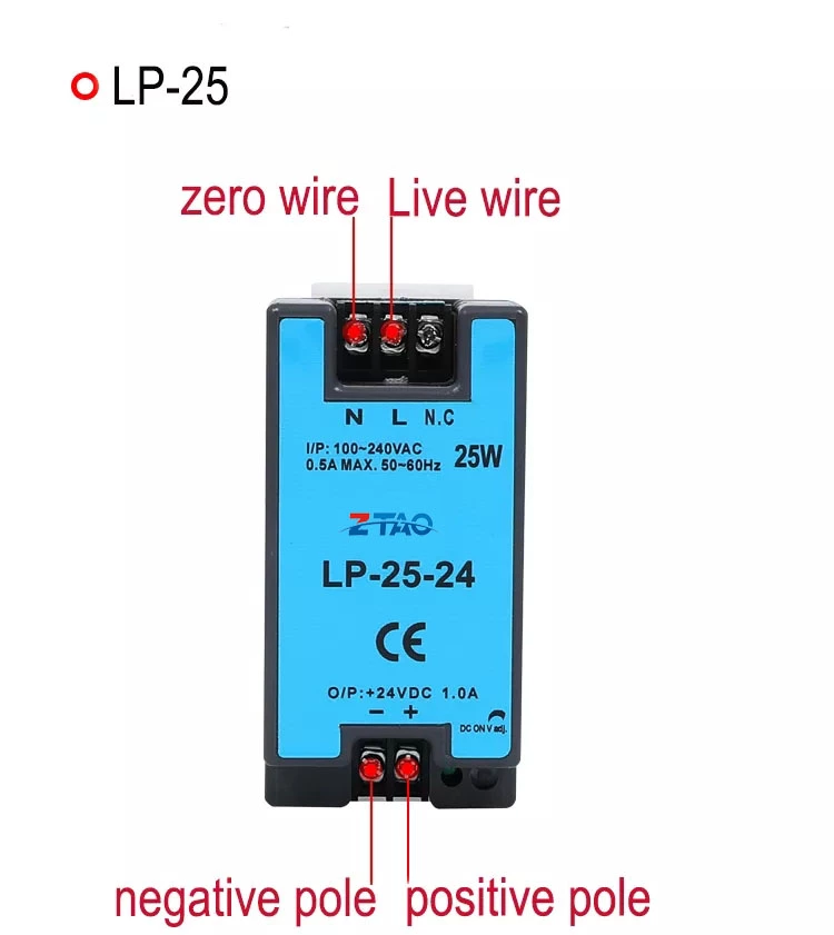LP series Ac Dc 5V 12V 24V Din Rail Power Supply 25w 50w 100w 4.2A Switching Power Supply