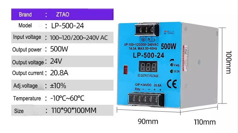LP series Ac Dc 5V 12V 24V Din Rail Power Supply 25w 50w 100w 4.2A Switching Power Supply