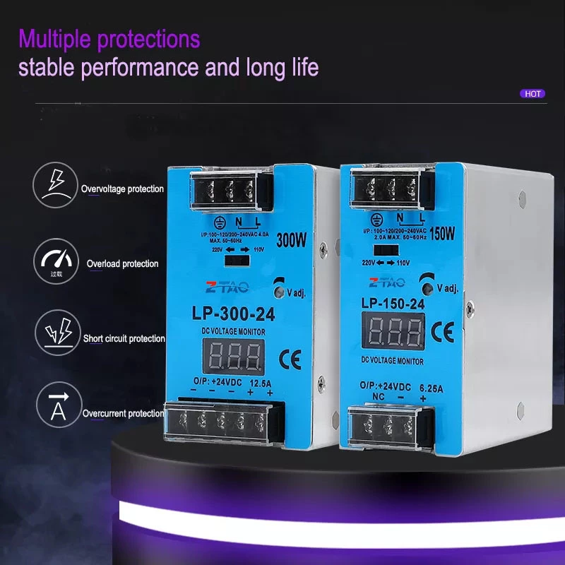 LP series Ac Dc 5V 12V 24V Din Rail Power Supply 25w 50w 100w 4.2A Switching Power Supply
