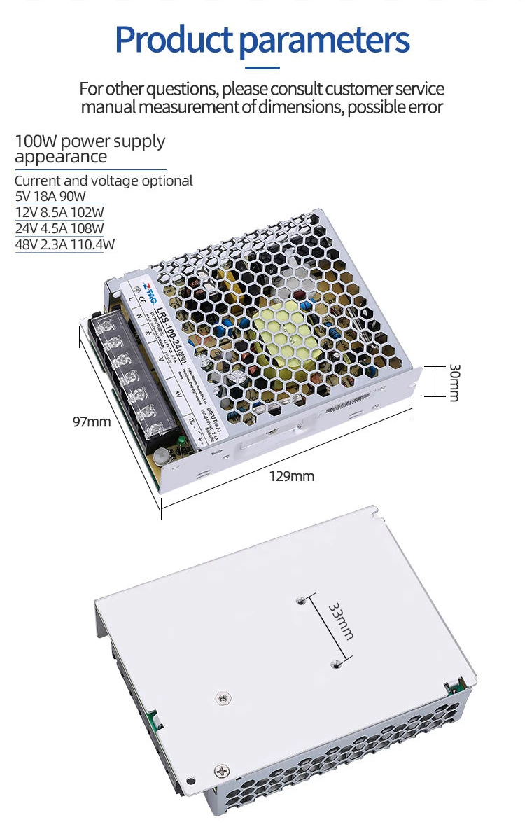 100W 24V 4.5A DC Switching Power Supply for Industrial control equipment