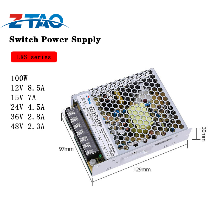 Factory Direct Sales Ultra Thin 12v 8.5A 24v 4.5A 100w Ac Dc Adjustable Switch Power Supply for Led Display