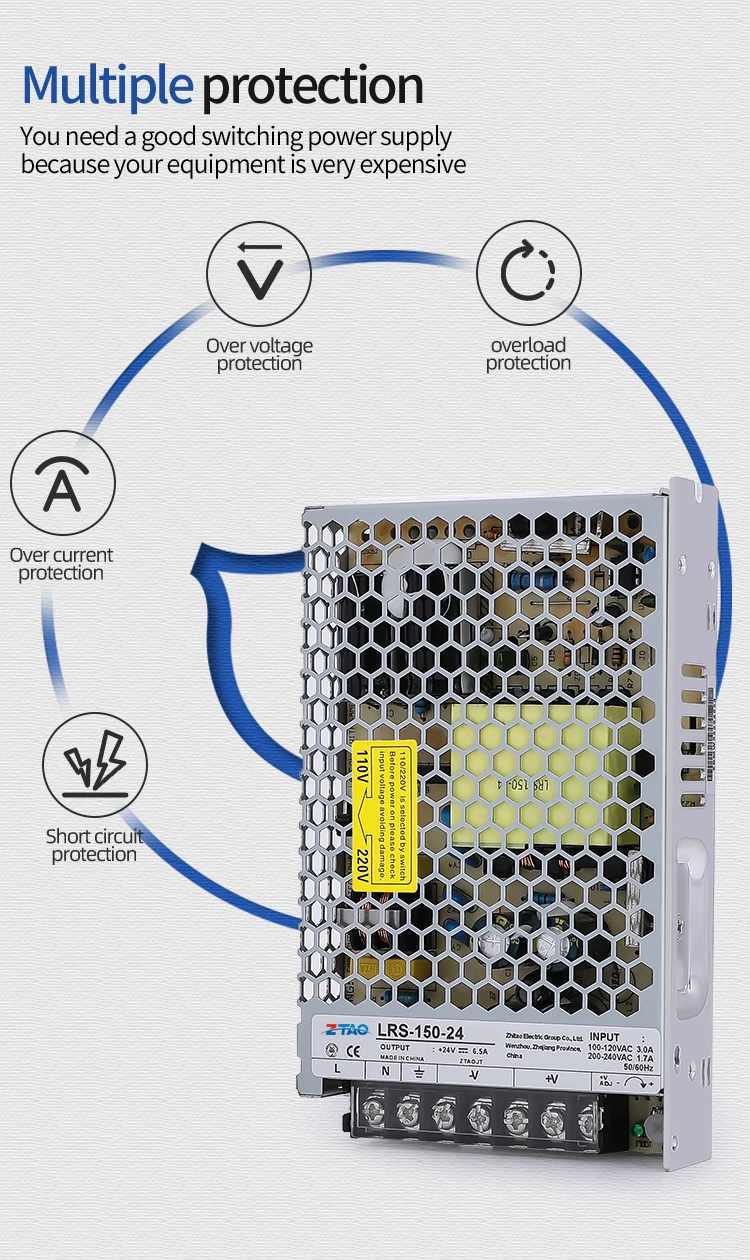 Slim Type 150W 24V 6.5A AC DC Switching Power Supply for Automation equipment