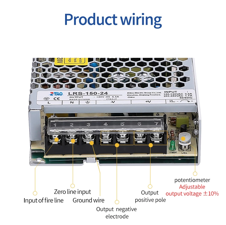 Slim Type 150W 24V 6.5A AC DC Switching Power Supply for Automation equipment