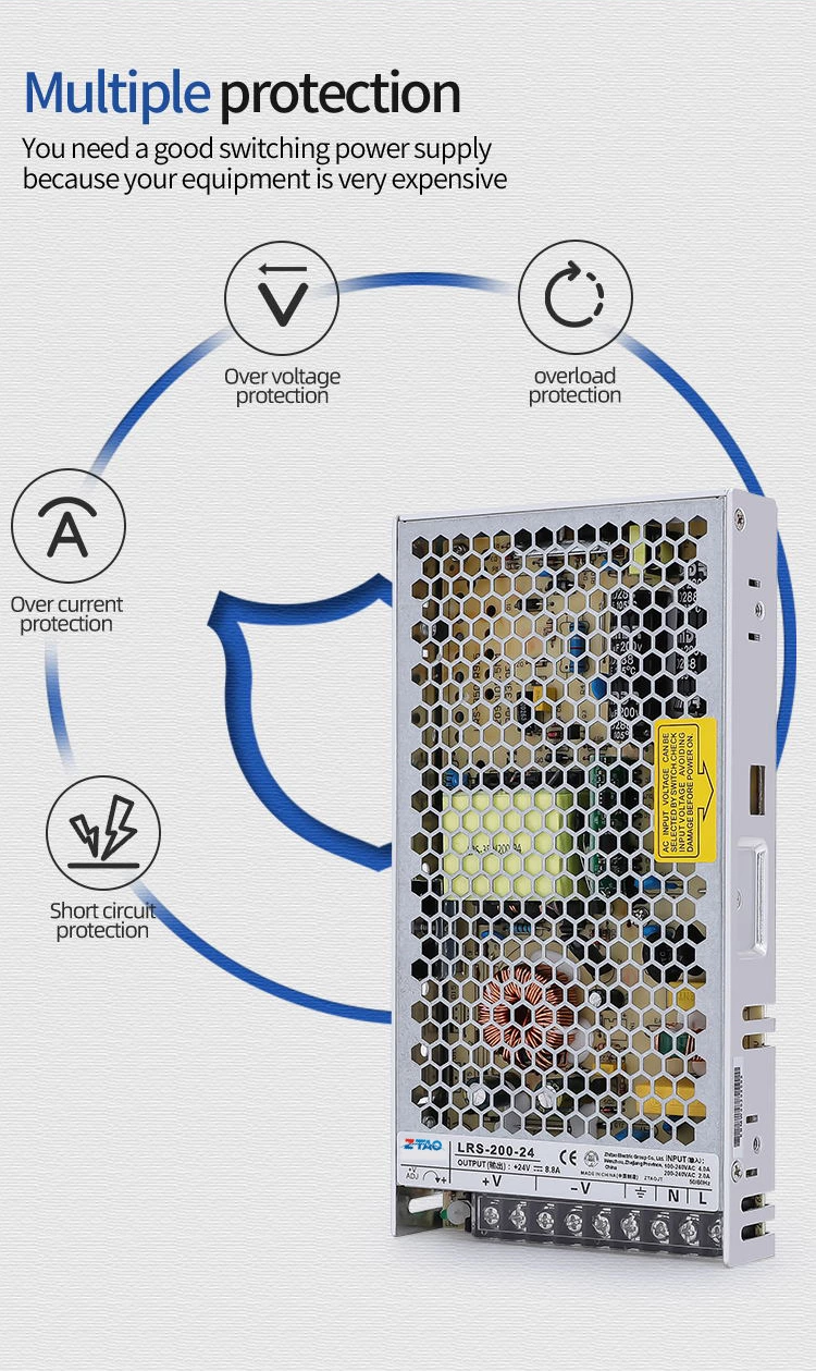 Single Output 200w 24V 5v 40a DC Electronic Led Switching Mode Power Supply