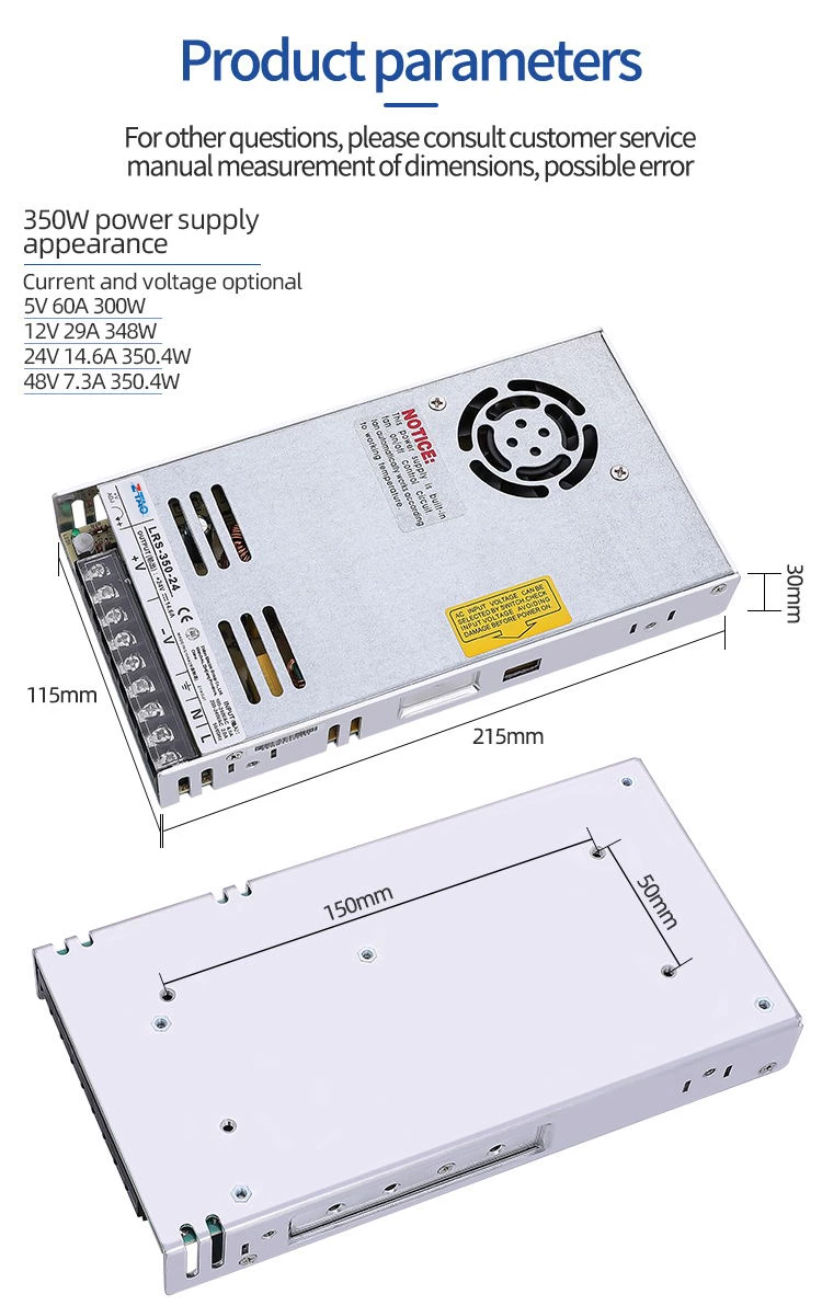 LRS-350-24 360w smps output voltage 24v switching power supply 12v 30a