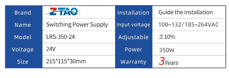 LRS-350-24 360w smps output voltage 24v switching power supply 12v 30a