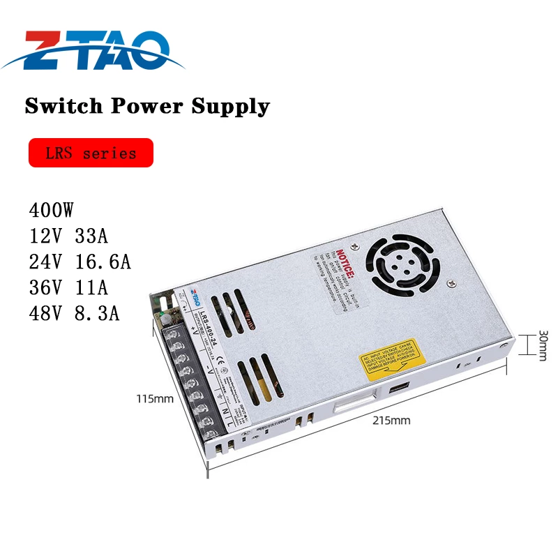 LRS Series PSU AC to DC 24v 16.6A 400w Switching Power Supply for Automation Equipment.