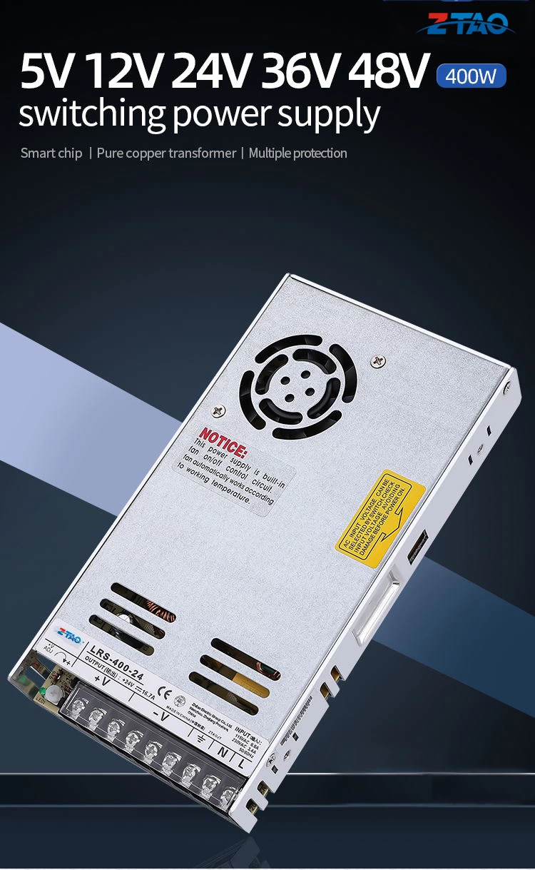 LRS Series PSU AC to DC 24v 16.6A 400w Switching Power Supply for Automation Equipment.