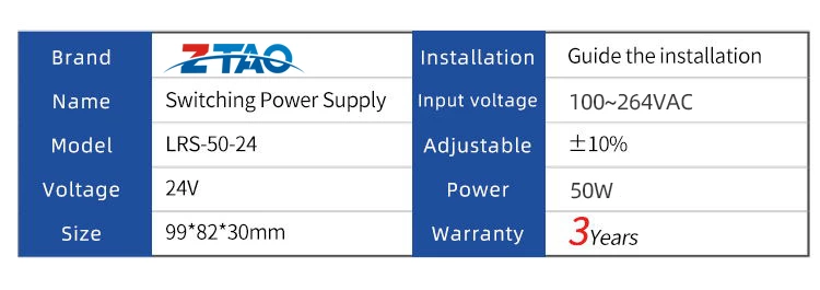 Single Output 12V 50W Switching Power Supply for Industrial Control Equipment