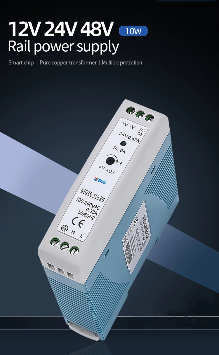 10w Smps 12 volt Din Rail Power Supply Mdr-10-24 Ac to Dc 12v 24v Industrial Switching Power Supply