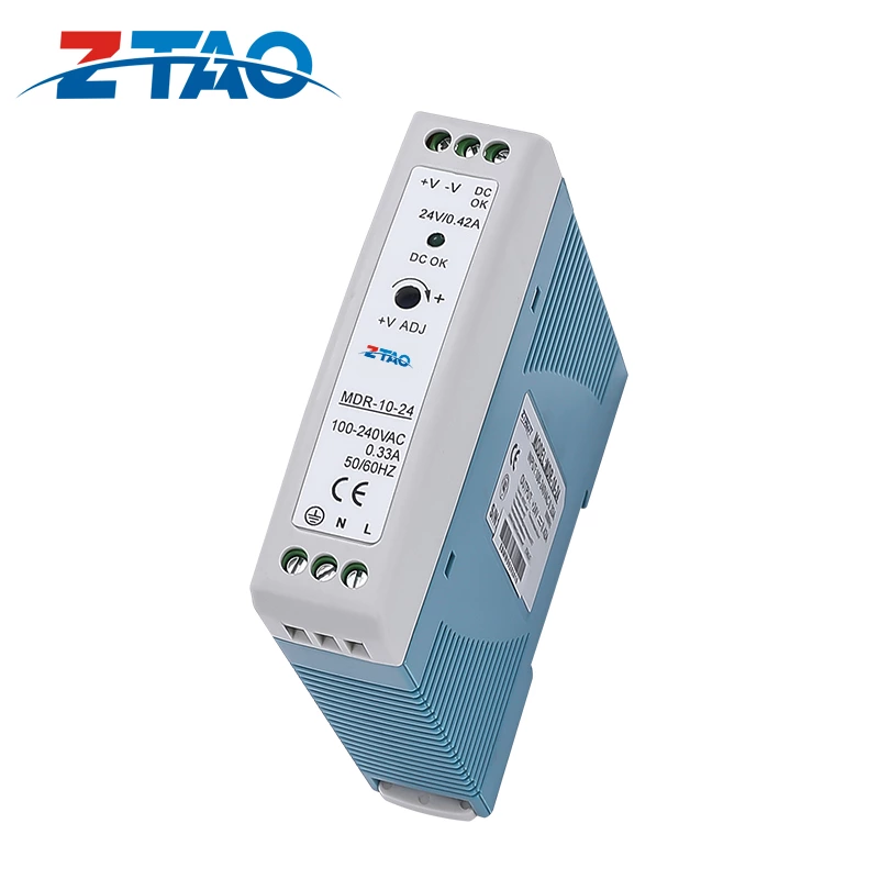 10w Smps 12 volt Din Rail Power Supply Mdr-10-24 Ac to Dc 12v 24v Industrial Switching Power Supply