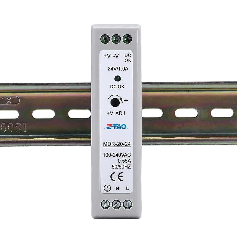 Manufacture Dc Output 20w 5v 12v 15v 24v Mdr-20-24 24v Smps Din Rail Switching Power Supply