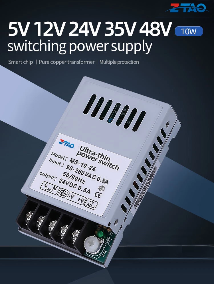 Ms-10-24  5v 2a 12v 0.84a 24v 0.42a 36v 0.28a 48v 0.21a 10w Mini Size Dc Switching Power Supply for Led