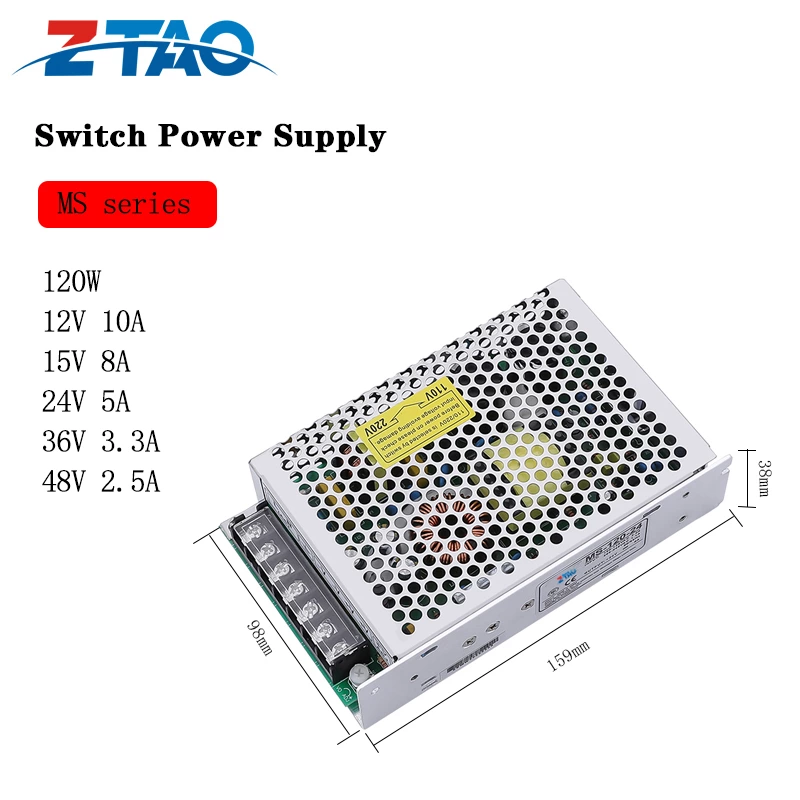 MS-120-24 120 watt 12V 10A 24V 5A 120W DC Switching Power Supply for Industrial control equipment