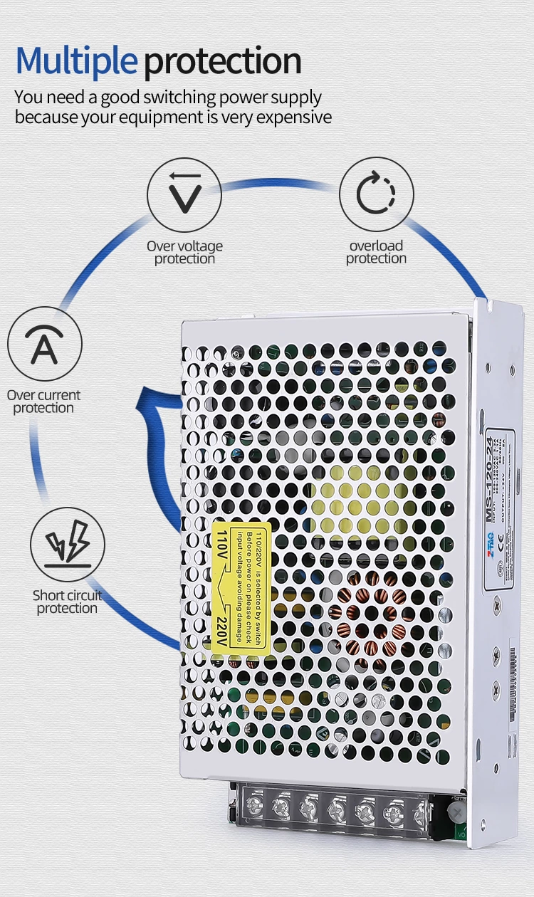 MS-120-24 120 watt 12V 10A 24V 5A 120W DC Switching Power Supply for Industrial control equipment