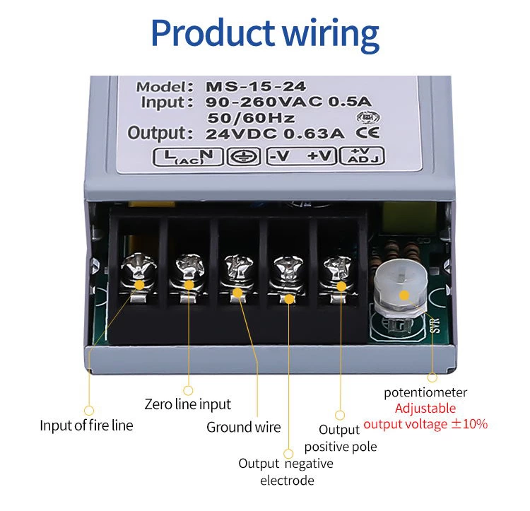 MS-15-24 15w Mini Size Smps 5V 3A 12V 1.25A 24V 0.63A Ac Dc Switching Power Supply 24vdc for LED Display