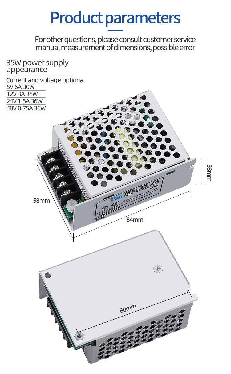Single Output 35W Led Driver Power Source Ac to Dc 24V 1.5A 12V 3A Switching Power Supply