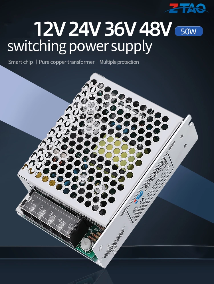 MS-50-24 5V 12V 24V 36V 48V 8A 4.2A 2.1A 1.4A 1.1A 50W Ac Dc Switching Power Supply