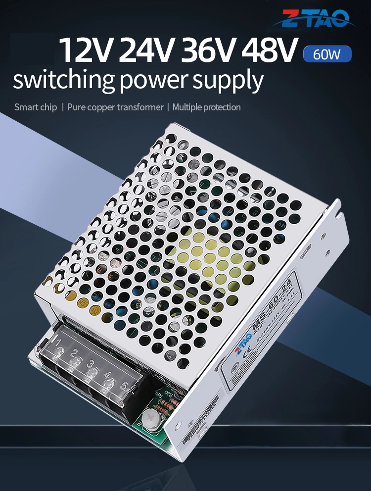 Ms-60-24 60w 24v 2.5a 24vdc 2.5 Amps Mini Size 12V 5A Switching Dc Power Supply for Led
