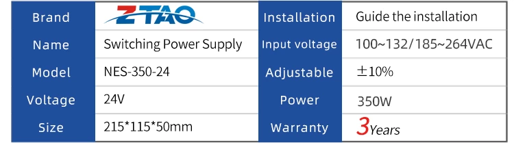 NES-350-24 24V 350W 14.6A AC to DC 12 volt Switch Mode Power Supply  for LED driver