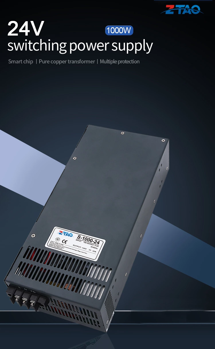 Smps 1000W 41.6A S-1000-24 Constant Voltage 24V Ac to Dc Cctv Switching Power Supply